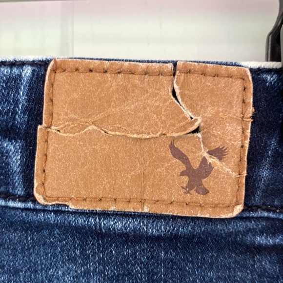 American Eagle Super Stretch Sky High - High Rise Dark Wash Denim Jeggings Jeans - Picture 9 of 12